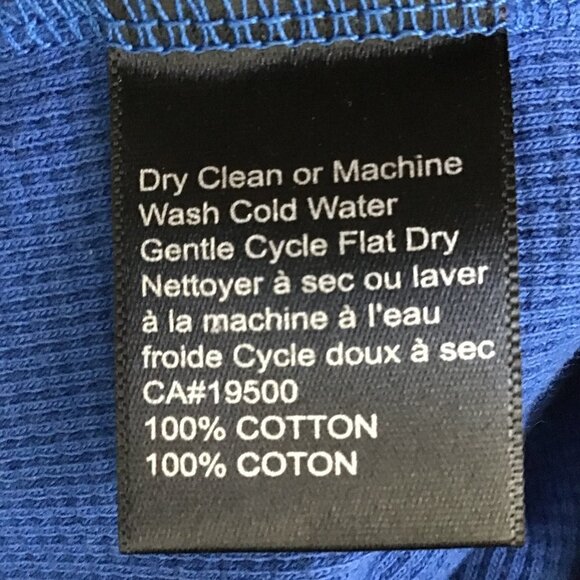 Haight & Ashbury Long Sleeve Royal Blue Waffle Knit Henley Top  Size L - Picture 11 of 11